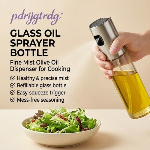pdrijgtrdg™ Glass Oil Sprayer Bottle – Fine Mist Olive Oil Dispenser for Cooking